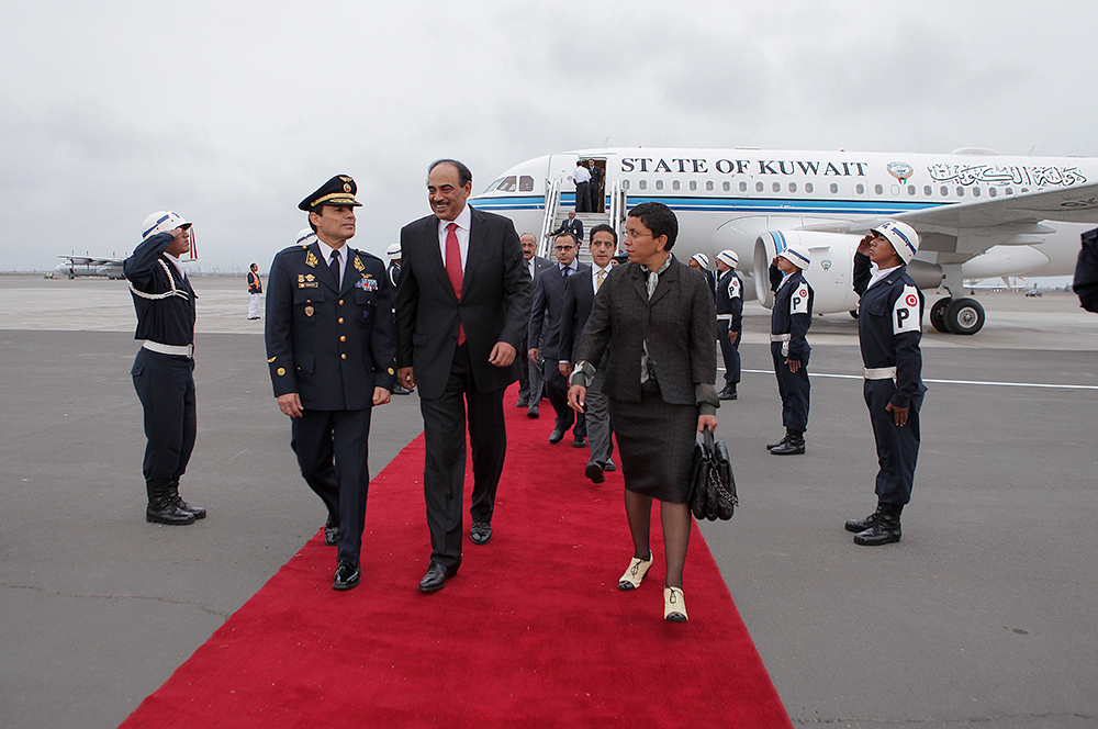Kuwait's Deputy Premier and Foreign Minister Sheikh Sabah Al-Khaled Al-Hamad Al-Sabah arrived