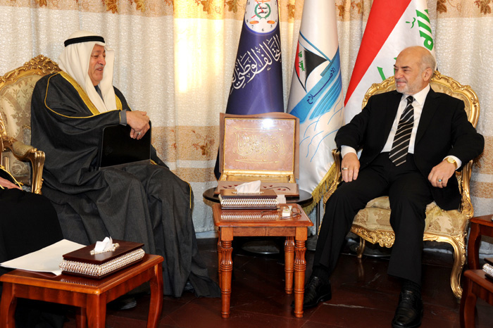 Ibrahim Al-Jaafari, head of the National Alliance bloc, which forms a majority in the House of Representatives During a meeting with Kuwait's Ambassador in Baghdad Ali Al-Momen