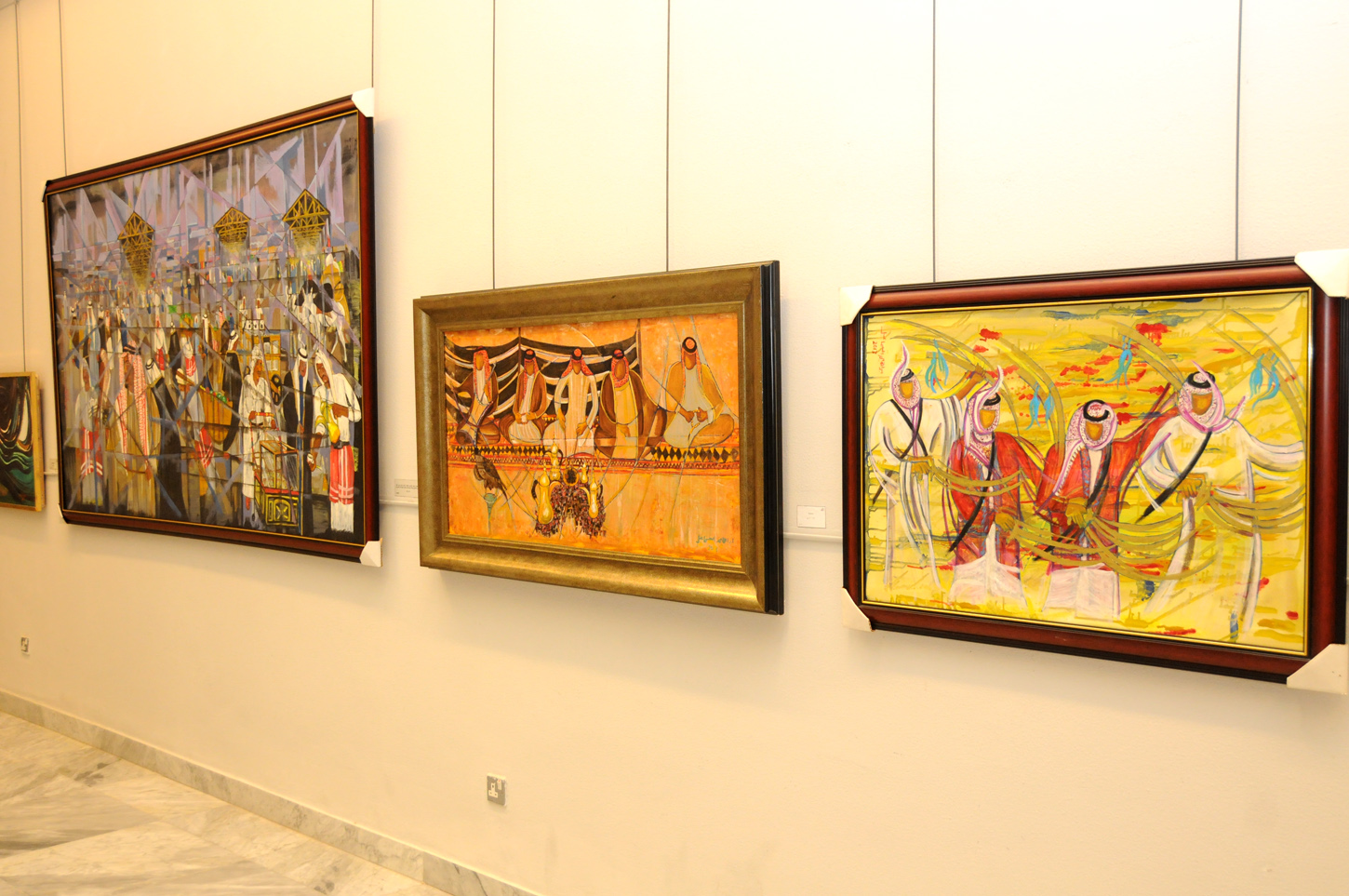 Some of Ibrahim Ismail's painting exhibited at his 17th exhibition at the Arts Gallery