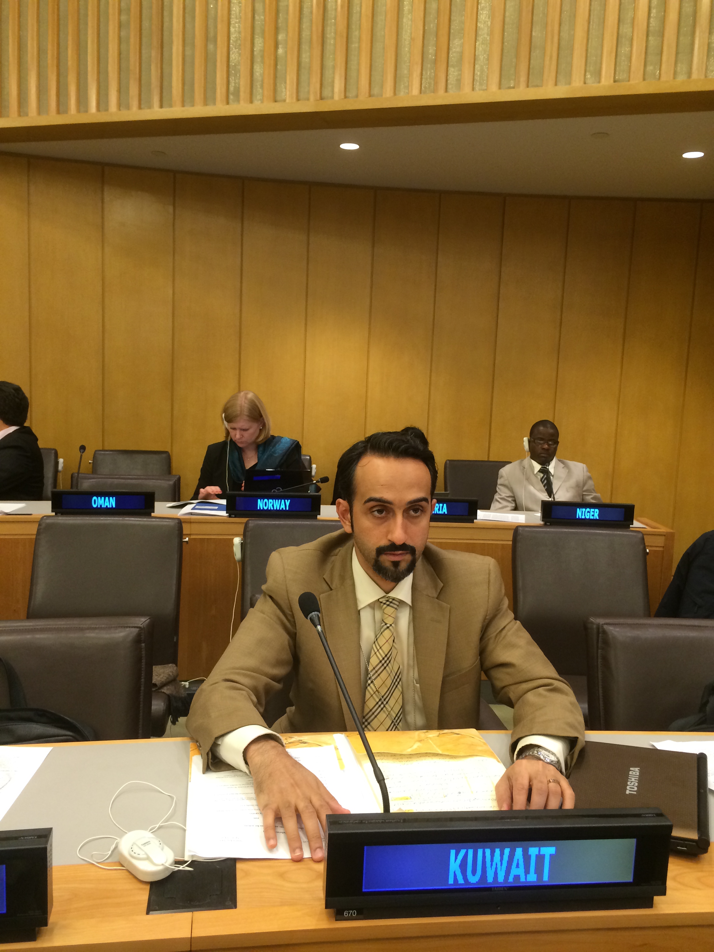 First secretary of the Permanent Delegation of the State of Kuwait to the United Nations Anas Issa Al-Shaheen