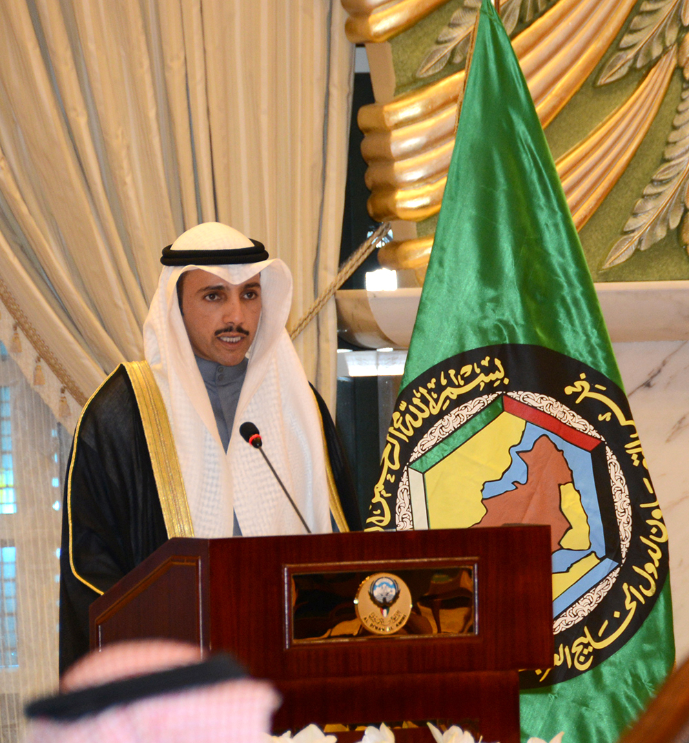 Kuwait's National Assembly Speaker Marzouq Al-Ghanim at the opening session of the 34th Summit of the Supreme Council of the GCC