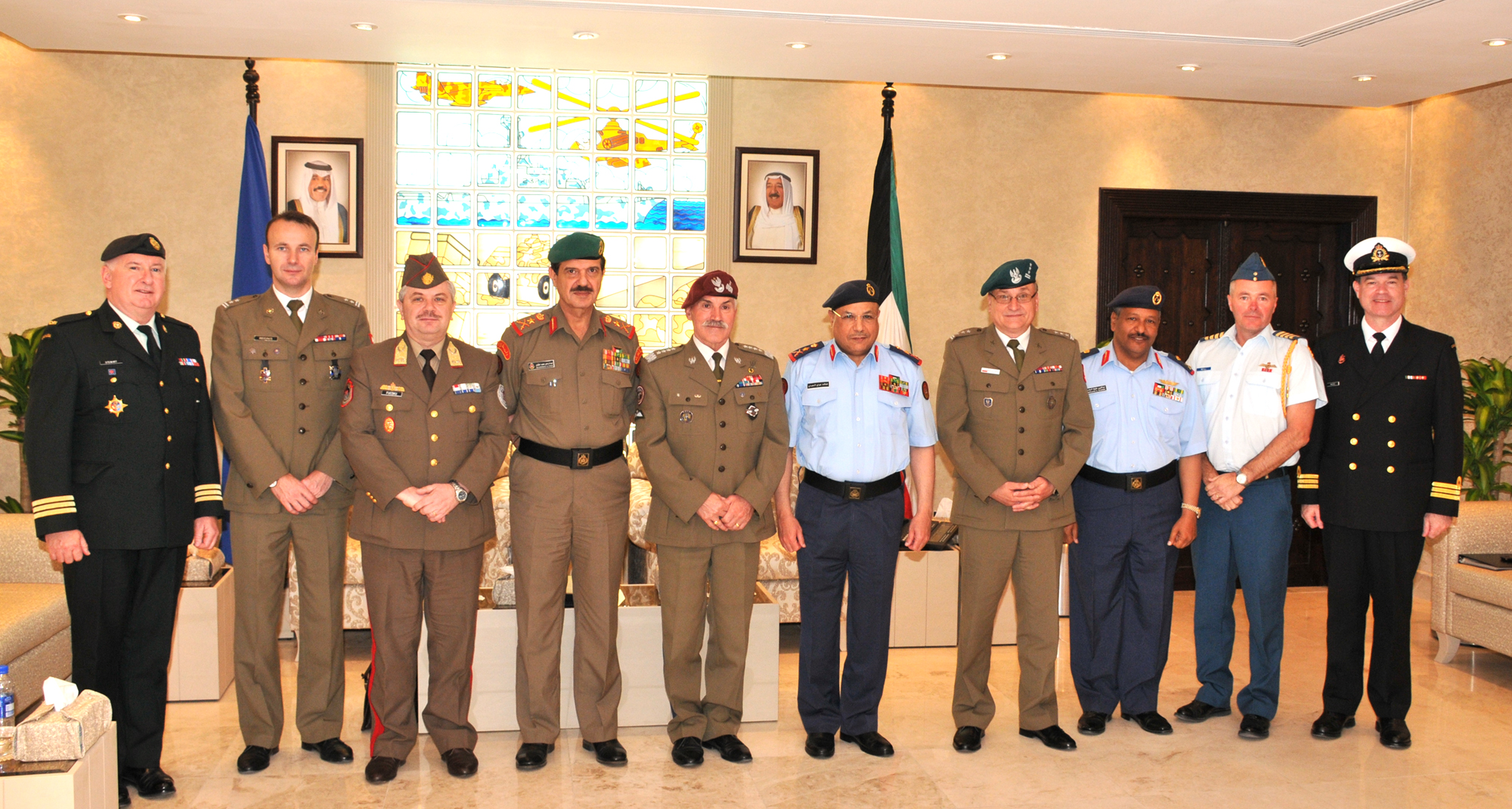 Kuwaiti Army's Chief of Staff Sheikh Khaled Jarrah Al-Sabah receives a senior NATO delegation