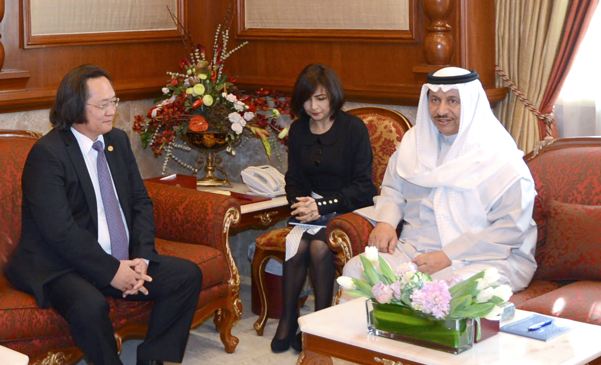 His Highness the Prime Minister Sheikh Jaber Al-Mubarak Al-Hamad Al-Sabah receives Ambassador Extraordinary and Plenipotentiary of Mongolia to Kuwait Sodnom Ekhbat