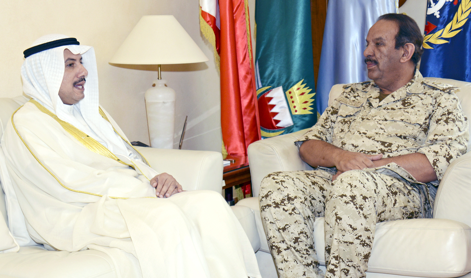 Sheikh Khalifa bin Ahmed Al Khalifa meeting with Kuwaiti Ambassador Sheikh Azzam Mubarak Al-Sabah
