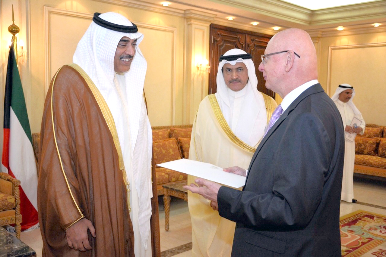 Minister Sheikh Sabah Al-Khaled Al-Hamad Al-Sabah received credential of the newly-assigned Hungarian Ambassador, Mihai Bayer