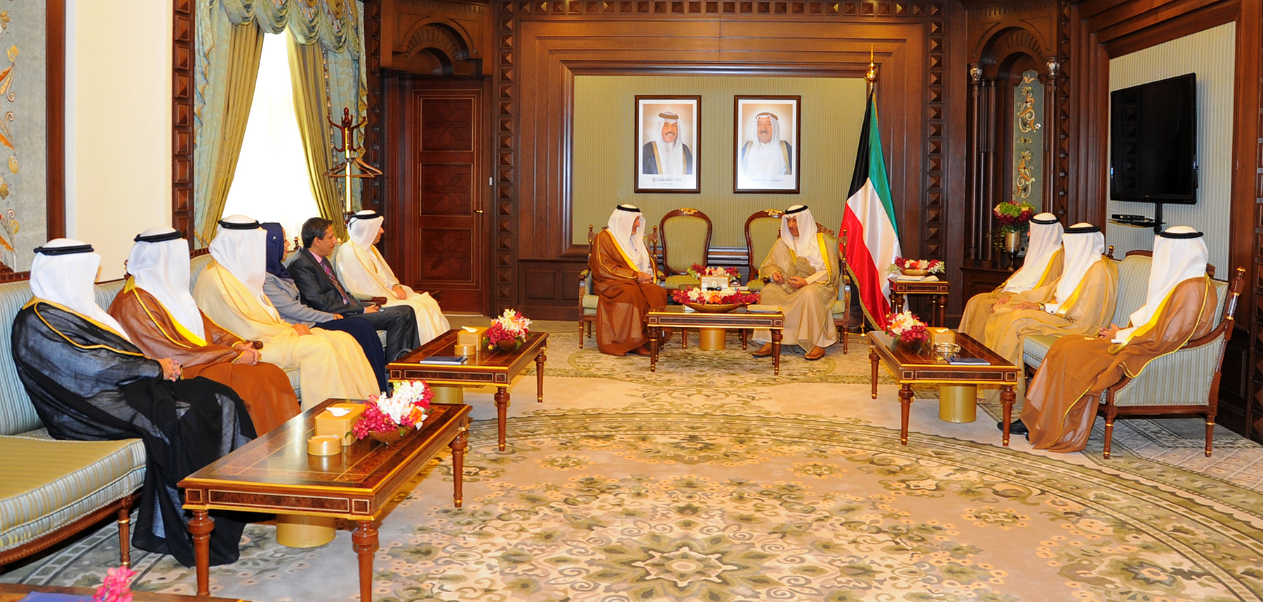 His Highness the Prime Minister Sheikh Jaber Al-Mubarak Al-Hamad Al-Sabah receives GCC education ministers