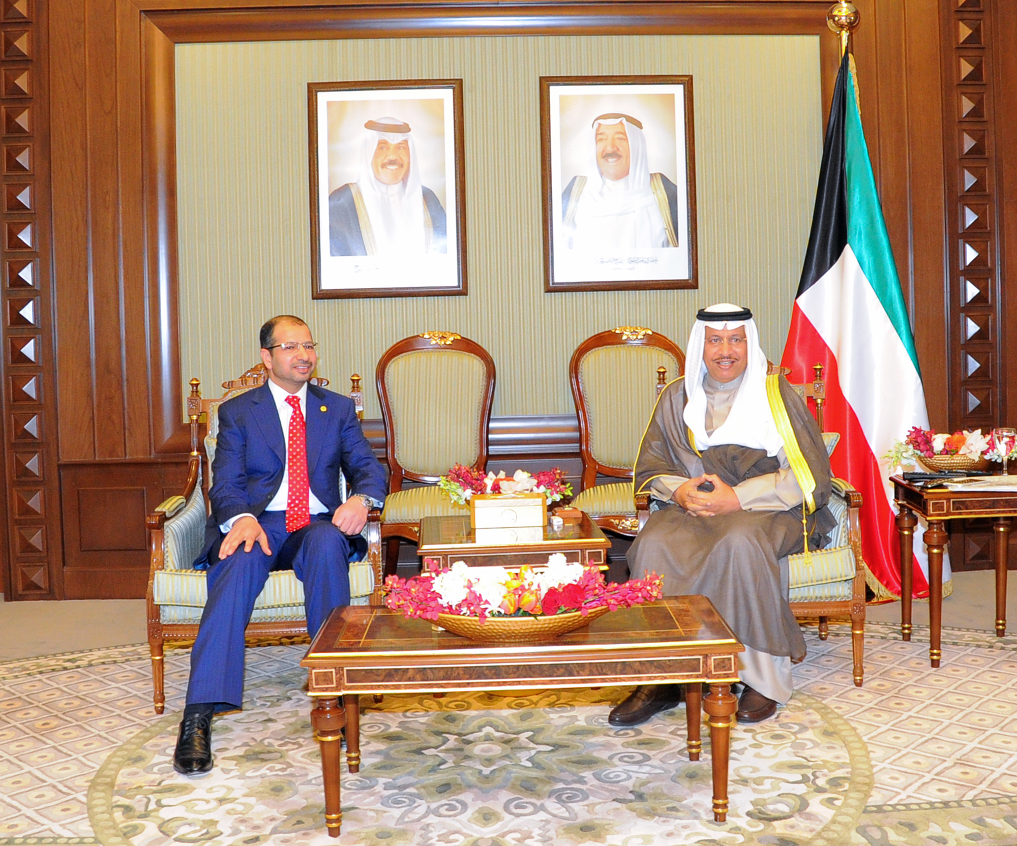 His Highness the Prime Minister Sheikh Jaber Al-Mubarak Al-Hamad Al-Sabah receives Iraqi parliament Speaker Salim Al-Jabouri