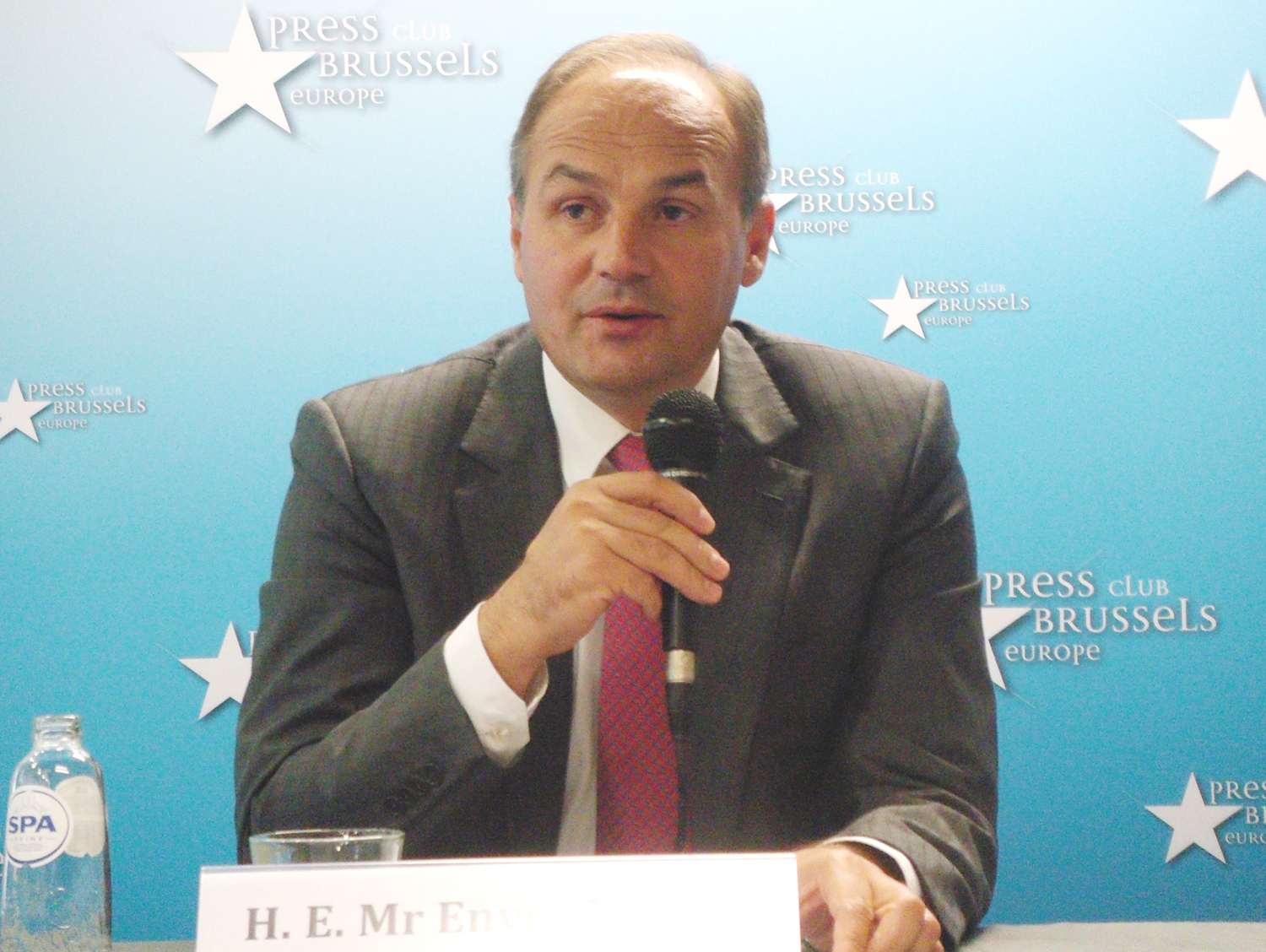 The Foreign Minister of Kosovo Enver Hoxhay