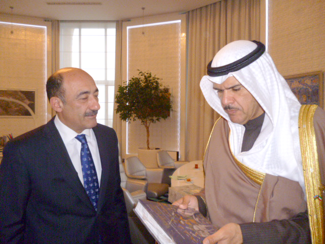 Minister of Information and Minister of State for Youth Affairs Sheikh Salman Sabah Al-Salem Al-Humoud Al-Sabah with Azerbaijani counterpart Azad Rahimov