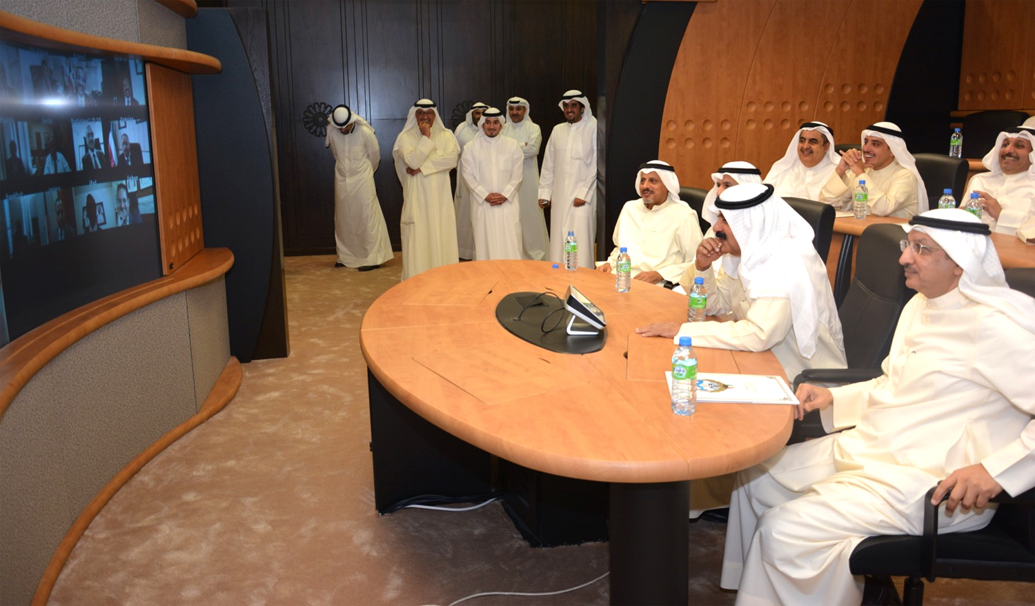 Foreign Ministry undersecretary Khalid Al-Jarallah during the  inauguration of the Multimedia Video Conferencing System