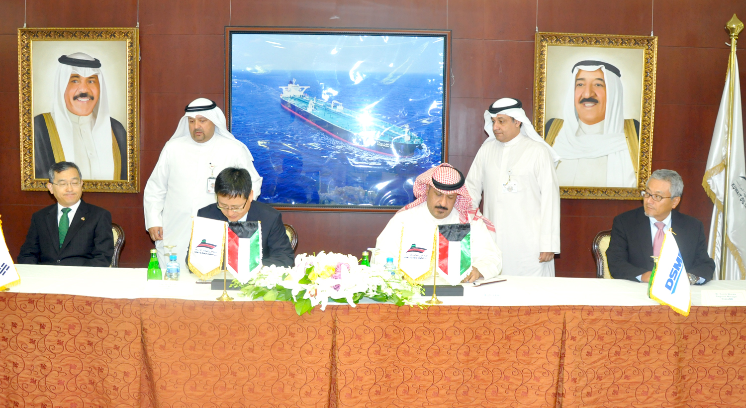 KOTC's CEO Sheikh Talal Al Ahmed Al Sabah during the Very Large Crude Carrier delivery ceremony