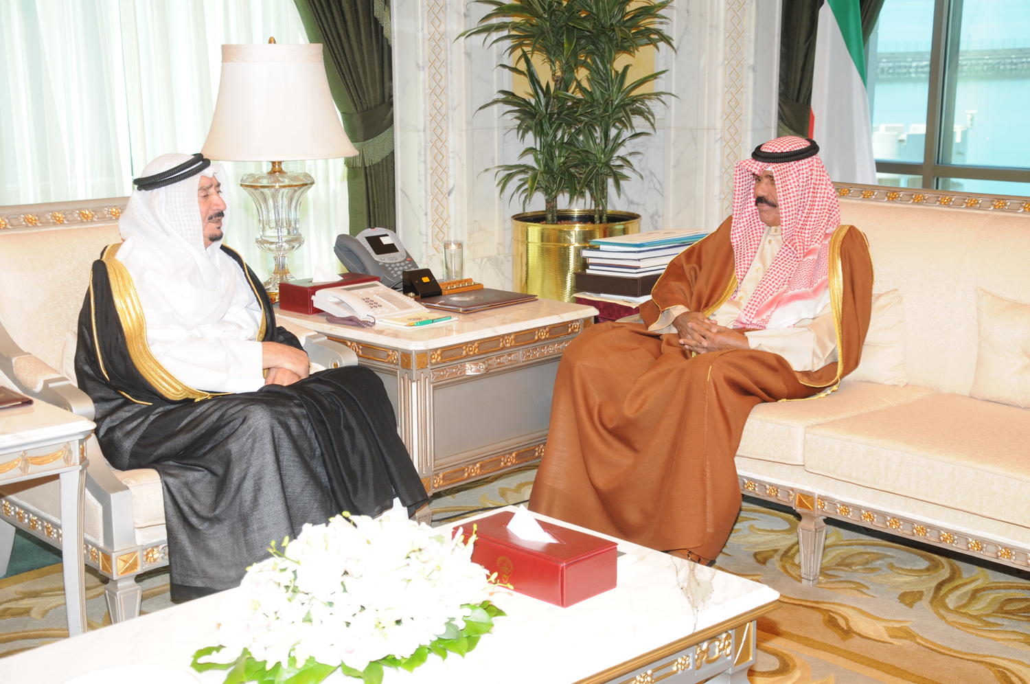 His Highness the Crown Prince Sheikh Nawaf Al-Ahmad Al-Jaber Al-Sabah receives Faisal Bandar Al-Duwaish