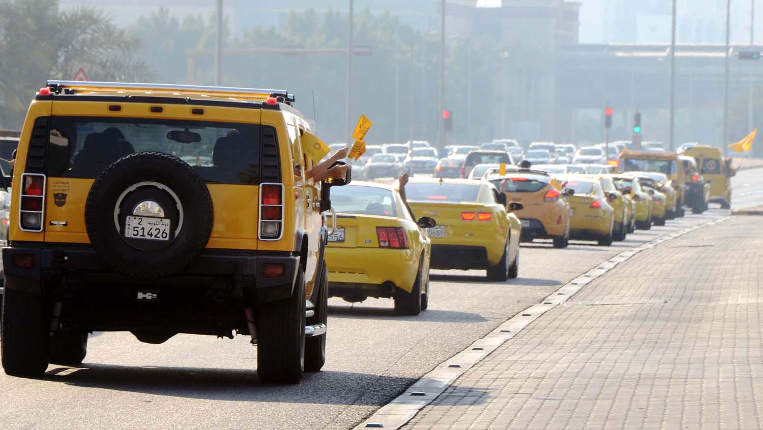 Kuwait witnesses motorcade to promote safe driving