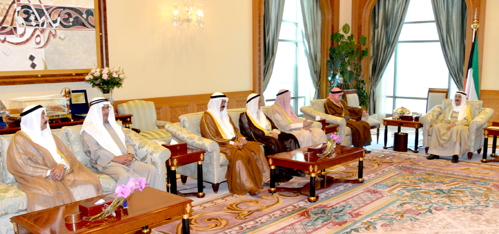 His Highness the Amir Sheikh Sabah Al-Ahmad Al-Jaber Al-Sabah received several members of Al-Roumi family