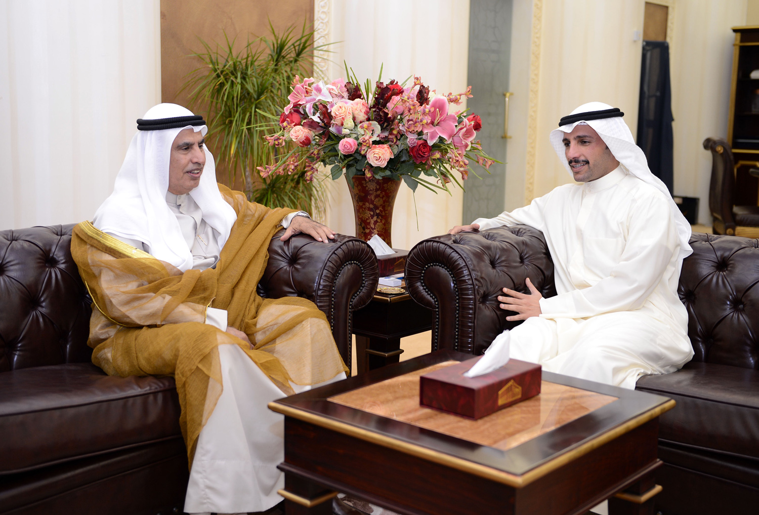 National Assembly Speaker Marzouq Al-Ghanim receives Chairman of the Central Apparatus for Illegal Residents' Affairs Saleh Al-Fadhala