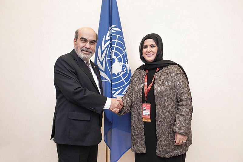 Chairman and Director-General of Kuwait's Public Authority for Agriculture Affairs and Fish Resources (PAAAFR) Nabila Al-Khalil and FAO Director-General José Graziano da Silva