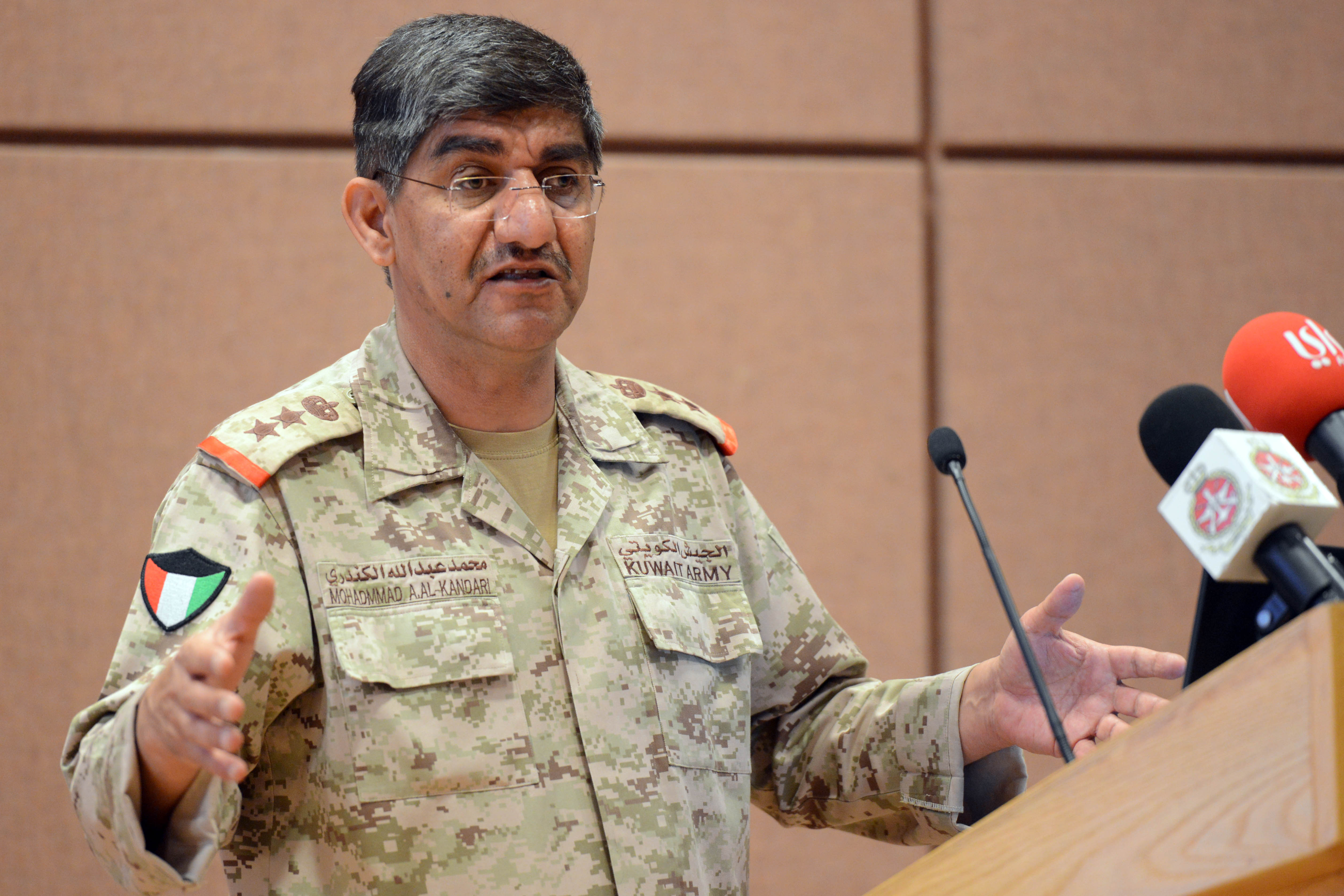 Head of the Fifth Pearl of West drill's organizing committee Colonel Mohammad Abdullah Al-Kandri during the press conference 