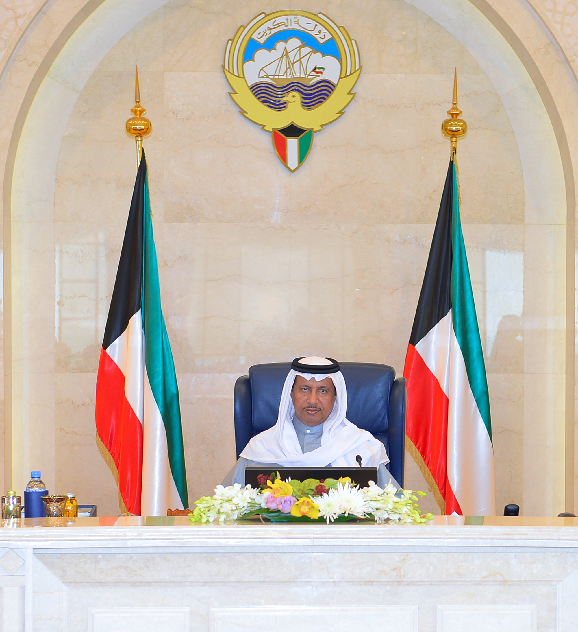 His Highness the Prime Minister Sheikh Jaber Mubarak Al-Hamad Al-Sabah during the Cabinet weekly meeting