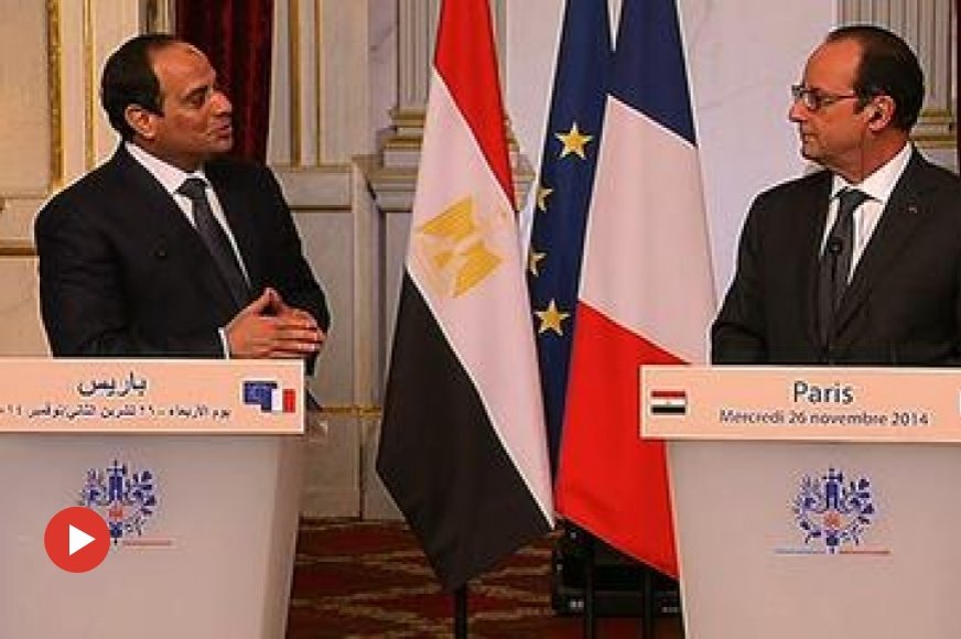 The Egyptian President Abdelfatah Al-Sisi with the French President Francois Hollande