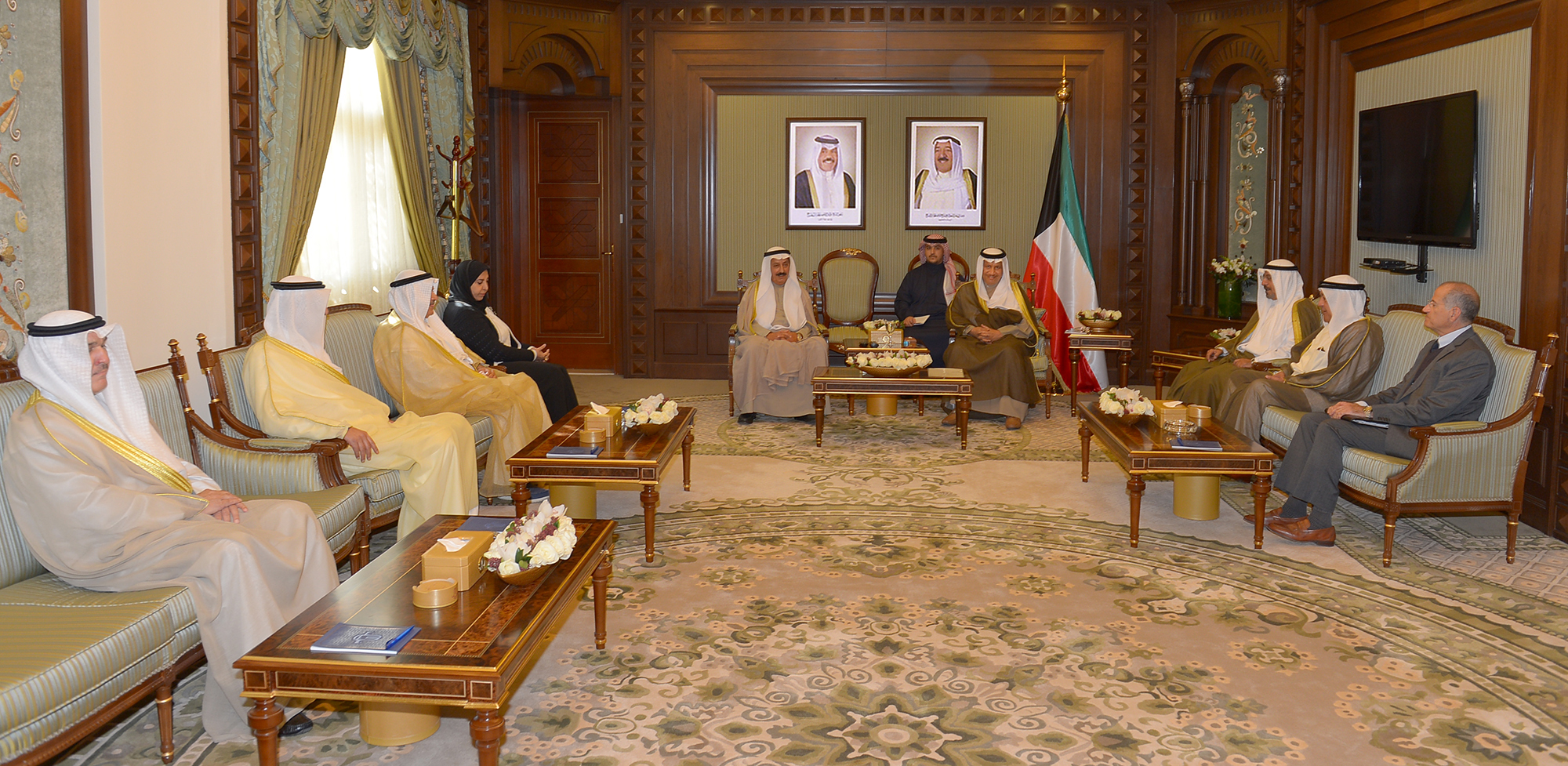 His Highness the Prime Minister Sheikh Jaber Al-Mubarak Al-Hamad Al-Sabah received the chief and members of Kuwait-America Foundation (KAF)
