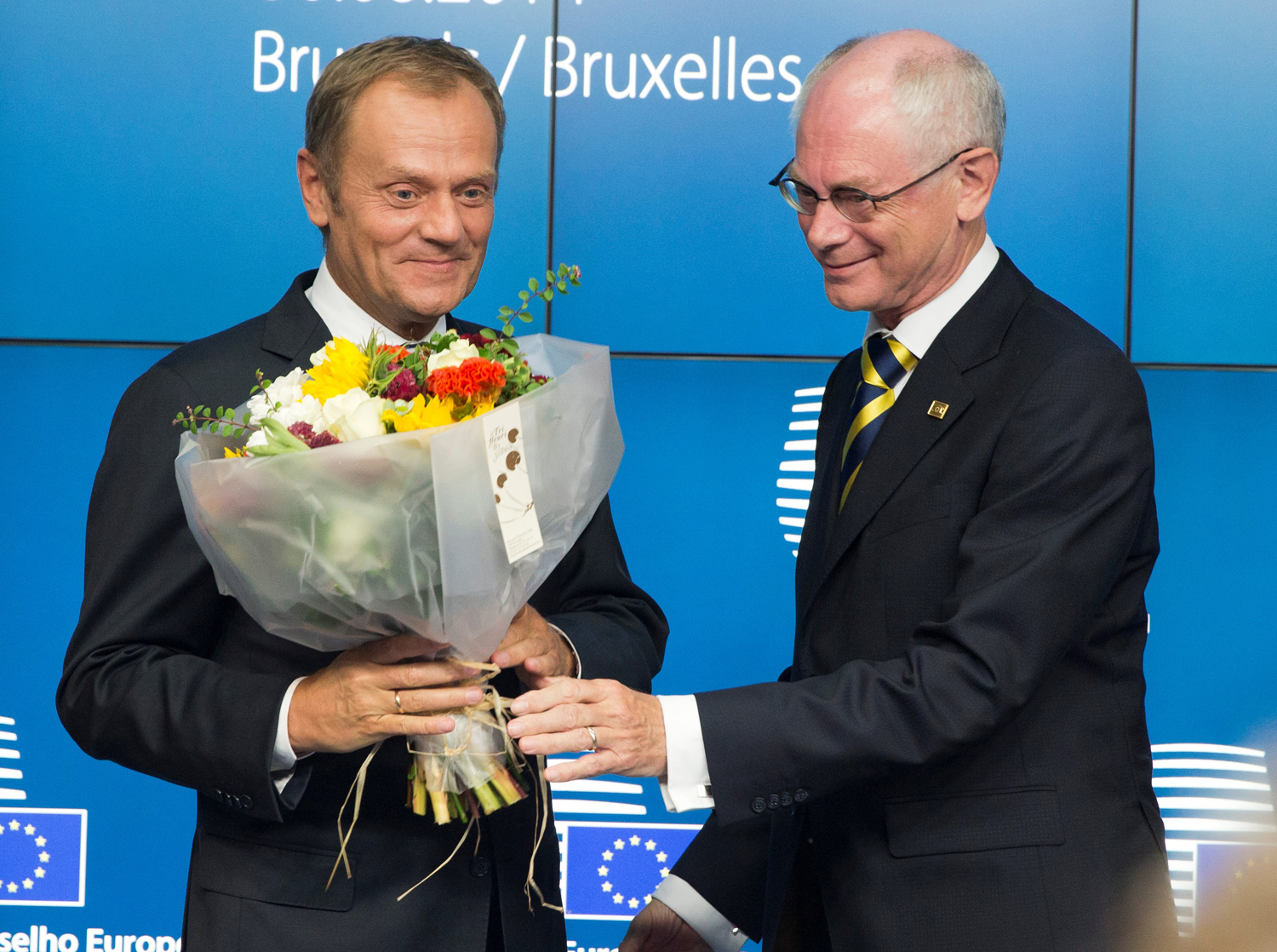 Prime minister of Poland Donald Tusk and Hermann van Rompuy