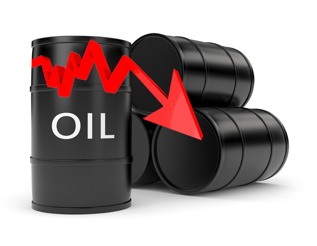 Price of light American crude oil down