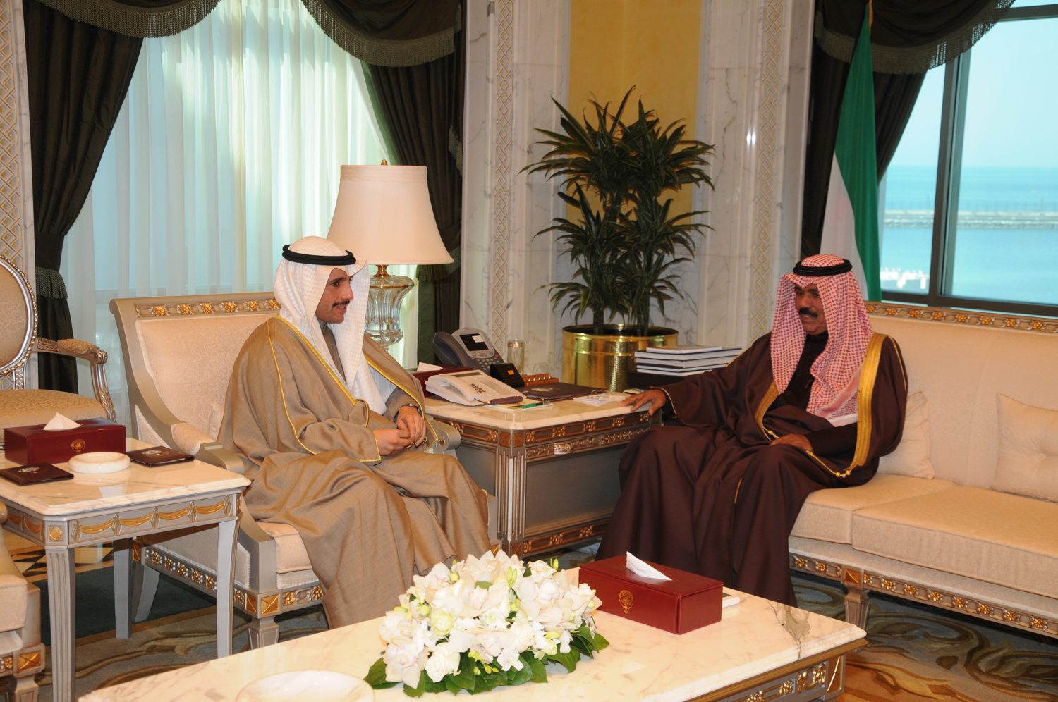 His Highness the Crown Prince Sheikh Nawaf Al-Ahmad Al-Jaber Al-Sabah met National Assembly Speaker Marzouq Al-Ghanim