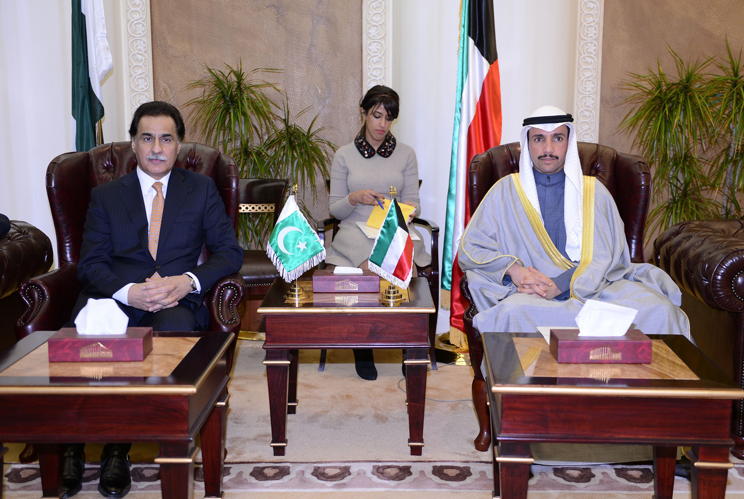 National Assembly Speaker Marzouq Al-Ghanim in ameeting with Pakistani counterpart Sardar Ayaz Sadiq