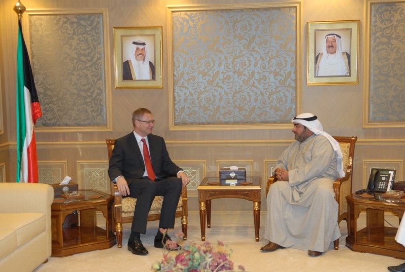 National Security Apparatus (NSA) President Sheikh Thamer Al-Ali Al-Sabah and Czech's Ambassador to Kuwait Martin Vitek