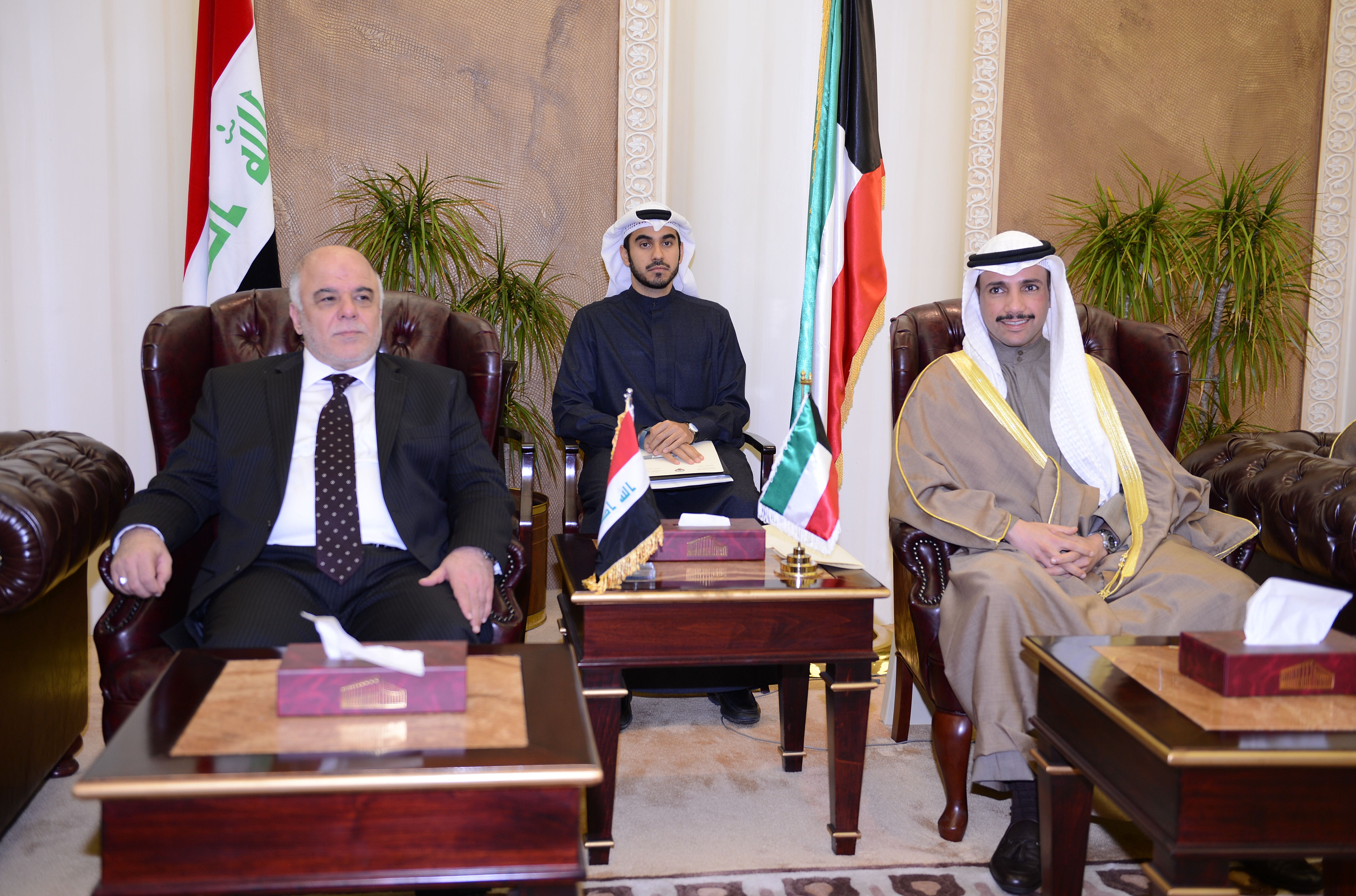 Speaker of the National Assembly Marzouq Ali Al-Ghanim received Iraqi Prime Minister Haider Al-Abadi