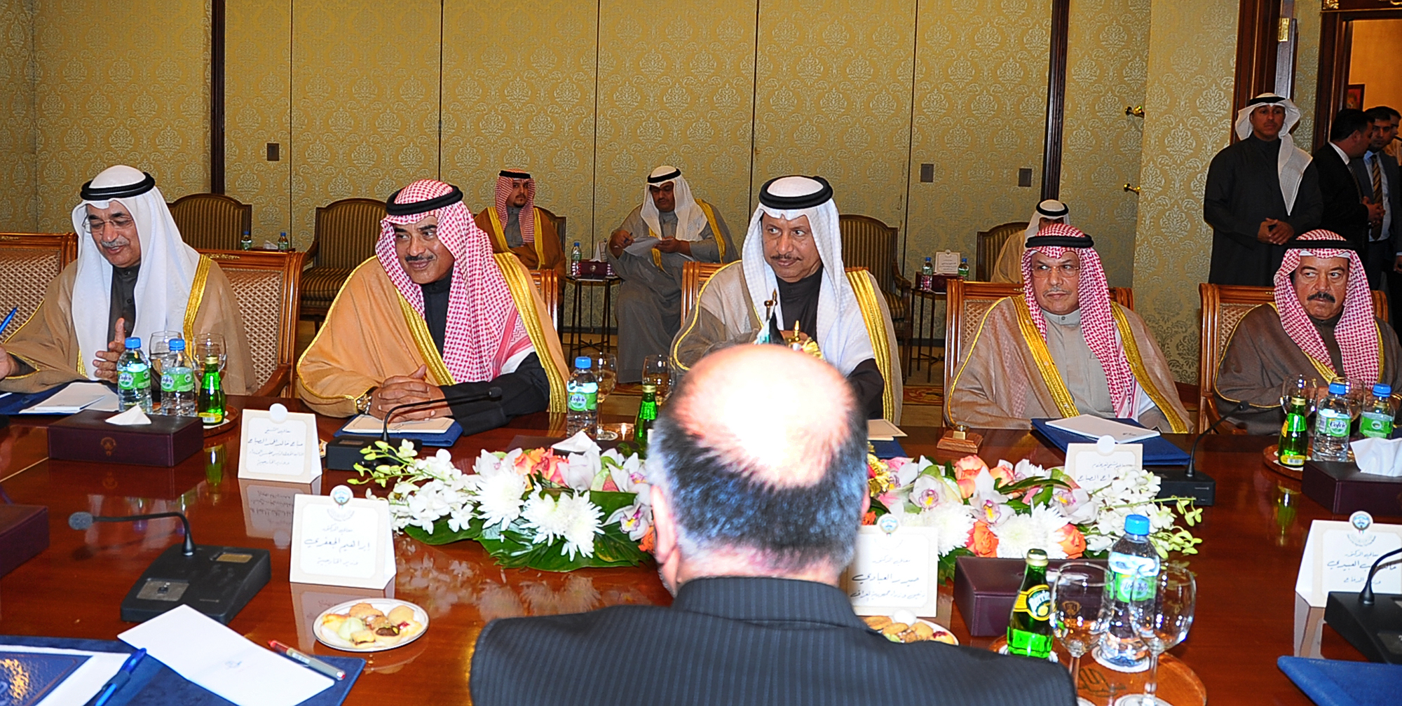 His Highness the Prime Minister Sheikh Jaber Al-Mubarak Al-Hamad Al-Sabah during his meeting with his Iraqi counterpart Haider Al-Abadi 