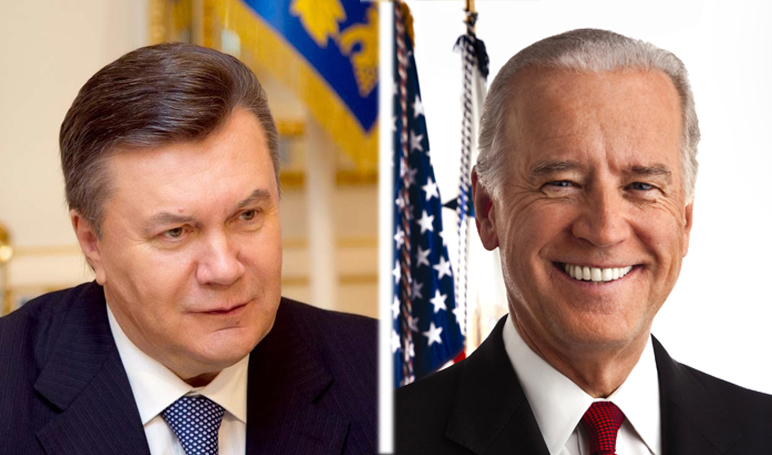 نائب الرئيس الامريكي جو بايدن والرئيس الاوكراني بترو بوروشنكو