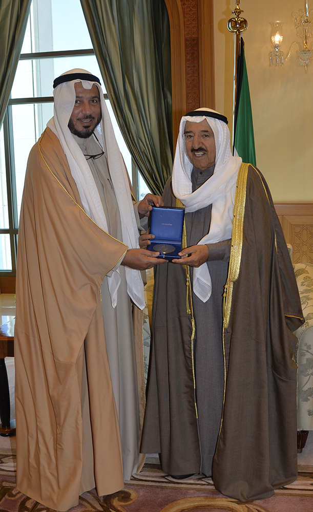 His Highness the Amir Sheikh Sabah Al-Ahmad Al-Jaber Al-Sabah received Chairman of Kuwait-based International Islamic Charitable Organization (IICO), UN Humanitarian Envoy and Amiri Diwan Advisor Dr. Abdullah Al-Maatouq