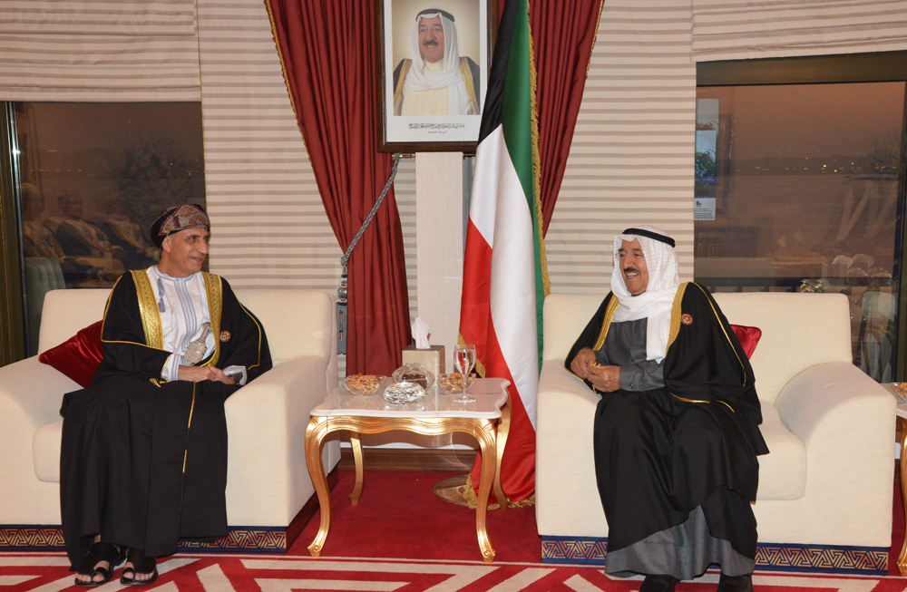 His Highness the Amir Sheikh Sabah Al-Ahmad Al-Jaber Al-Sabah received Oman's Deputy Prime Minister for Cabinet Affairs Fahad bin Mahmoud Al Said