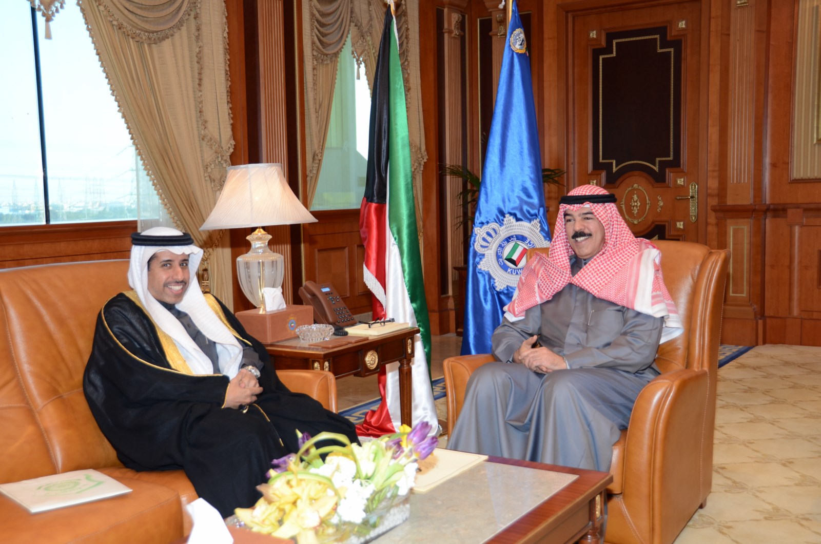Deputy Premier and Interior Minister Sheikh Mohammad Al-Khalid Al-Hamad Al-Sabah receives Secretary General of the Arab Interior Ministers Council Dr. Mohammad bin Ali Koman