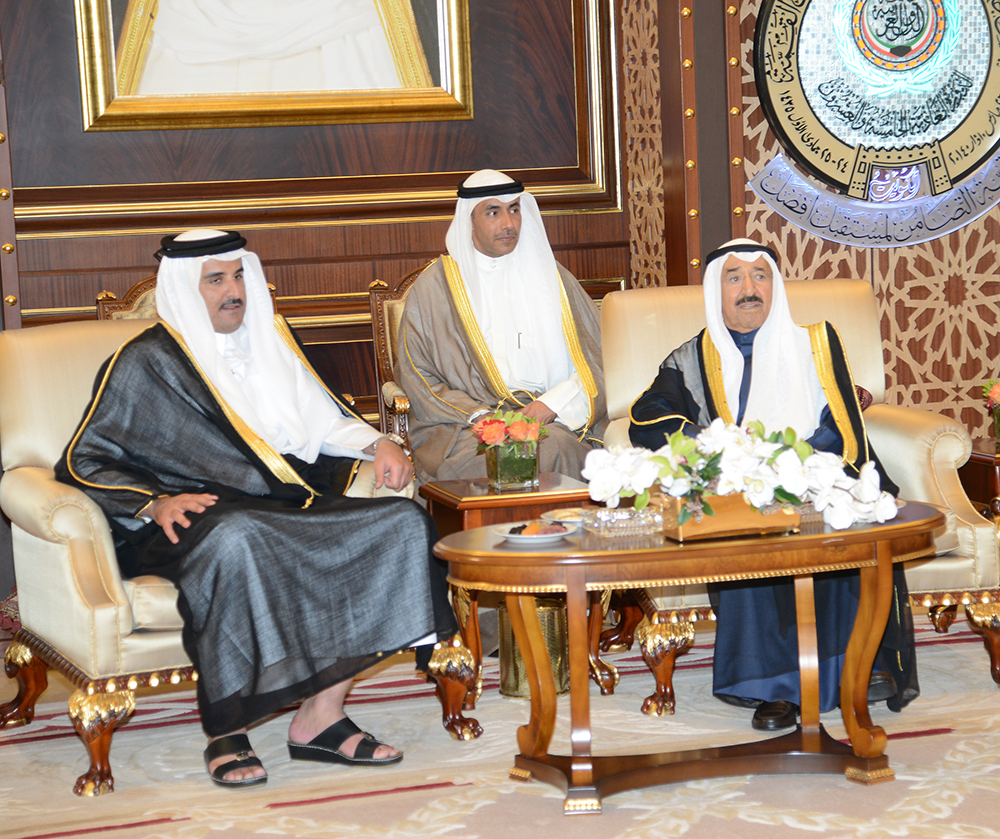 HH the Amir Sheikh Sabah Al-Ahmad Al-Jaber Al-Sabah receives Qatari Amir Sheikh Tamim bin Hamad bin Khalifa Al-Thani