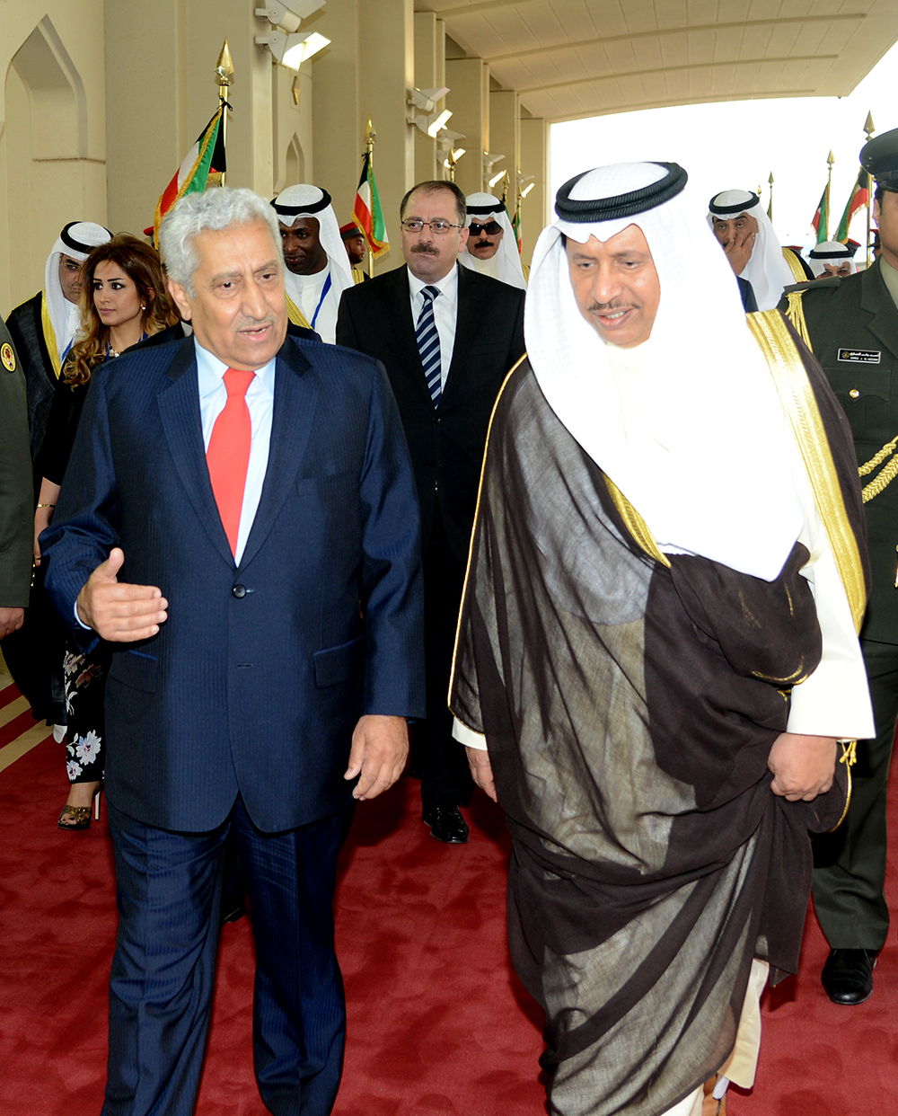 Jordanian Prime Minister and Defense Minister Dr. Abdullah Ensour  and His Highness the Prime Minister Sheikh Jaber Mubarak Al-Hamad Al-Sabah