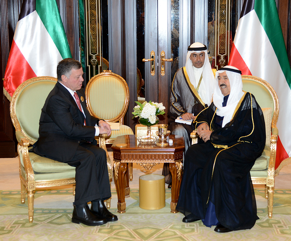 His Highness the Amir Sheikh Sabah Al-Ahmad Al-Jaber Al-Sabah received King Abdullah II of Jordan
