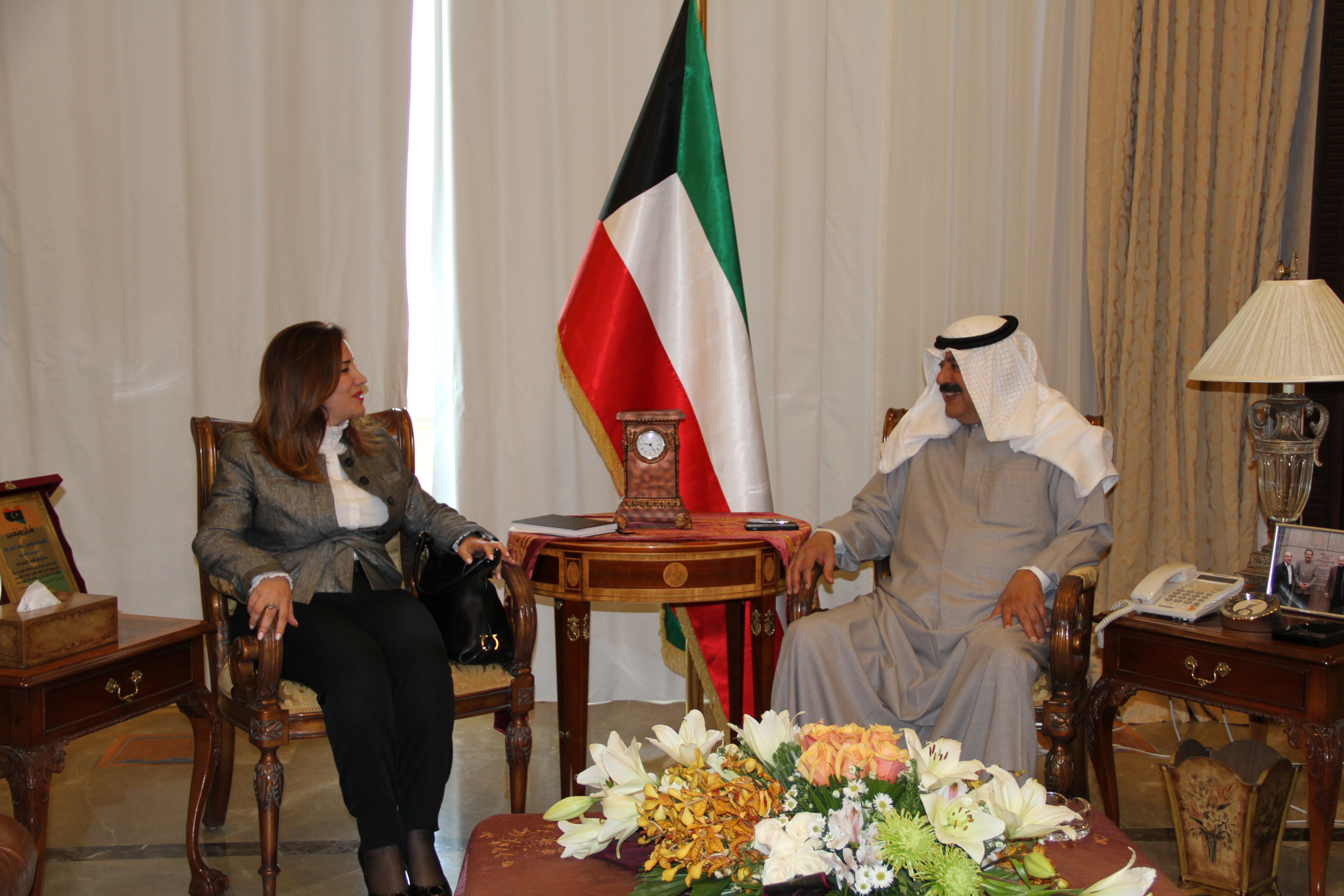 Foreign Ministry Undersecretary Khaled Al-Jarallah meets UN Higher Commissioner for Refugees Office Director in Kuwait Hanan Hamdan