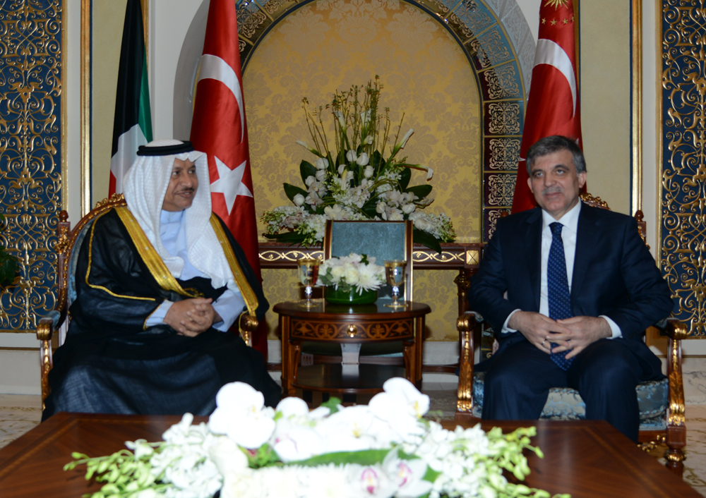 Turkish President Abdullah Gul meets His Highness the Prime Minister Sheikh Jaber Mubarak Al-Hamad Al-Sabah