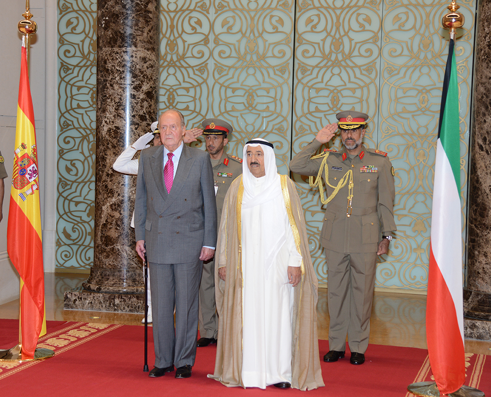 His Highness the Amir Sheikh Sabah Al-Ahmad Al-Jaber Al-Sabah receives King of Spain Juan Carlos