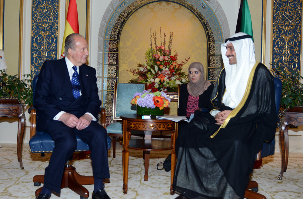 King of Spain Juan Carlos receives National Assembly Speaker Marzouq Ali Al-Ghanim