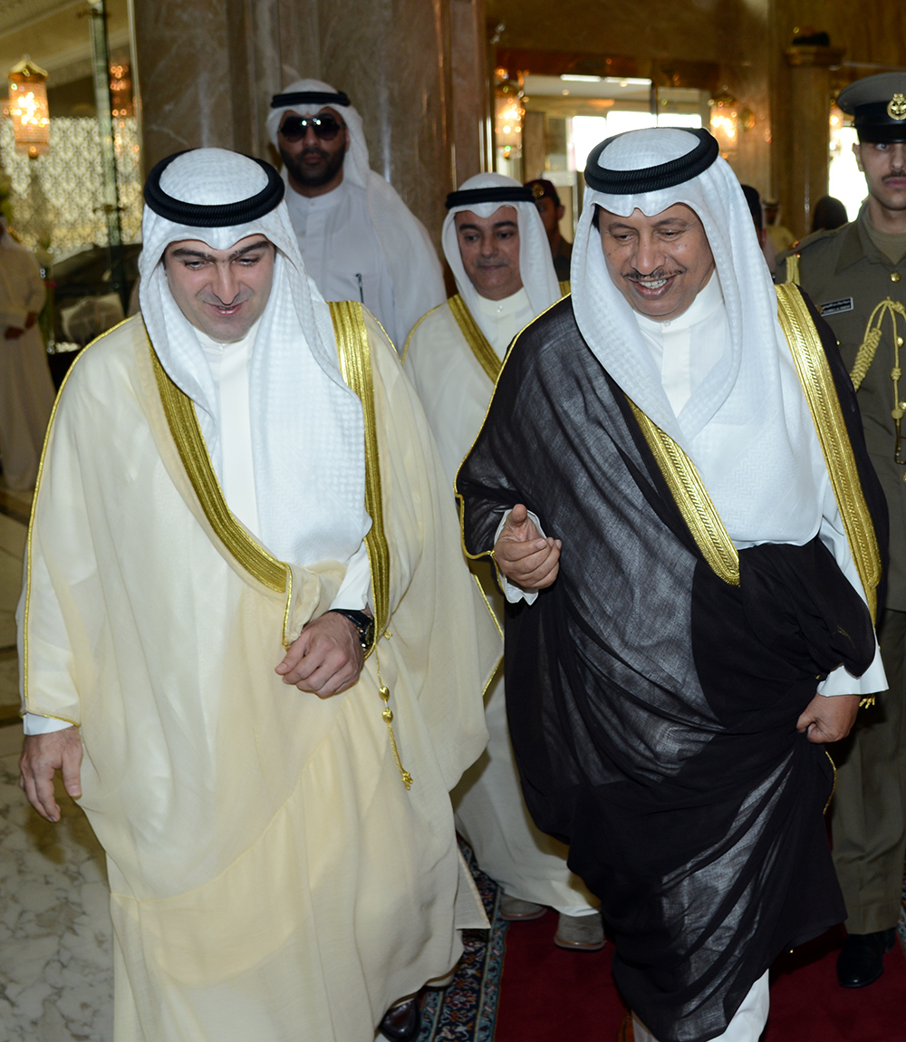 His Highness the Prime Minister Sheikh Jaber Al-Mubarak Al-Hamad Al-Sabah  with Minister of Housing Yasser Hassan Abul