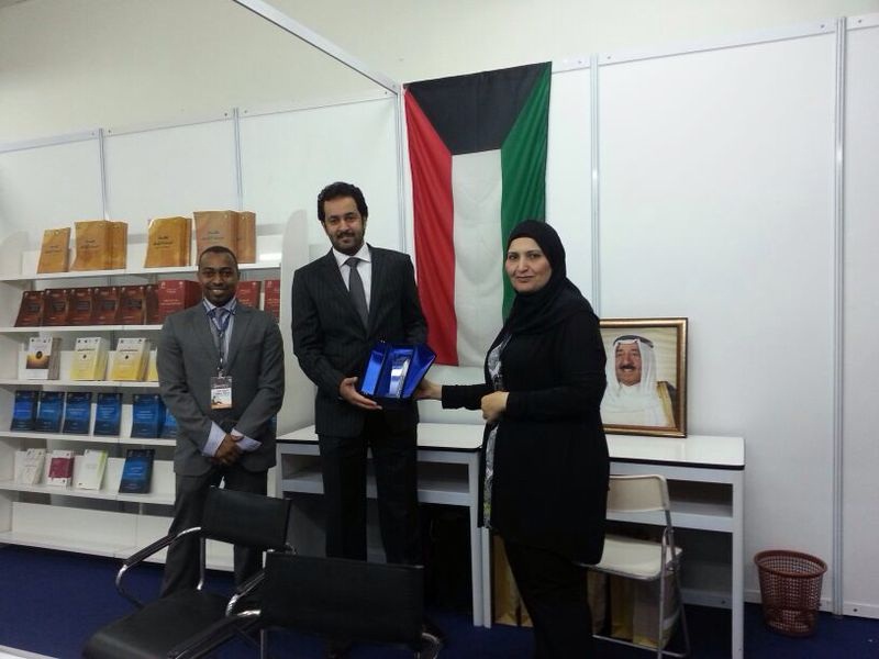 Observer at Kuwait Awqaf Public Foundation's department of information and documentation Nada Al-Bassam with editor-in-chief of Awaqf Journal Abdullah Salem and charge d'affairs at Kuwait Embassy Nasser Al-Mutairi