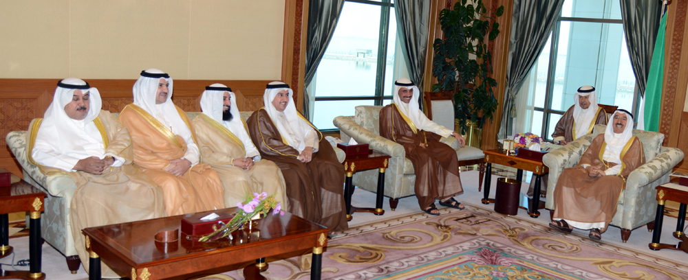 His Highness the Amir Sheikh Sabah Al-Ahmad Al-Jaber Al-Sabah received MPs
