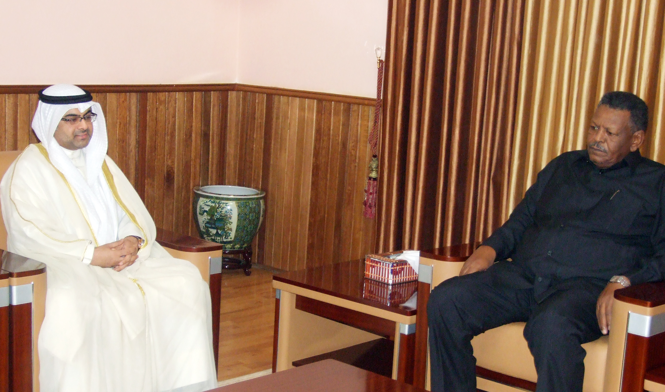 Kuwaiti Ambassador to Sudan Talal Al-Hajri with Sudanese First Vice President Bakri Hassan Saleh