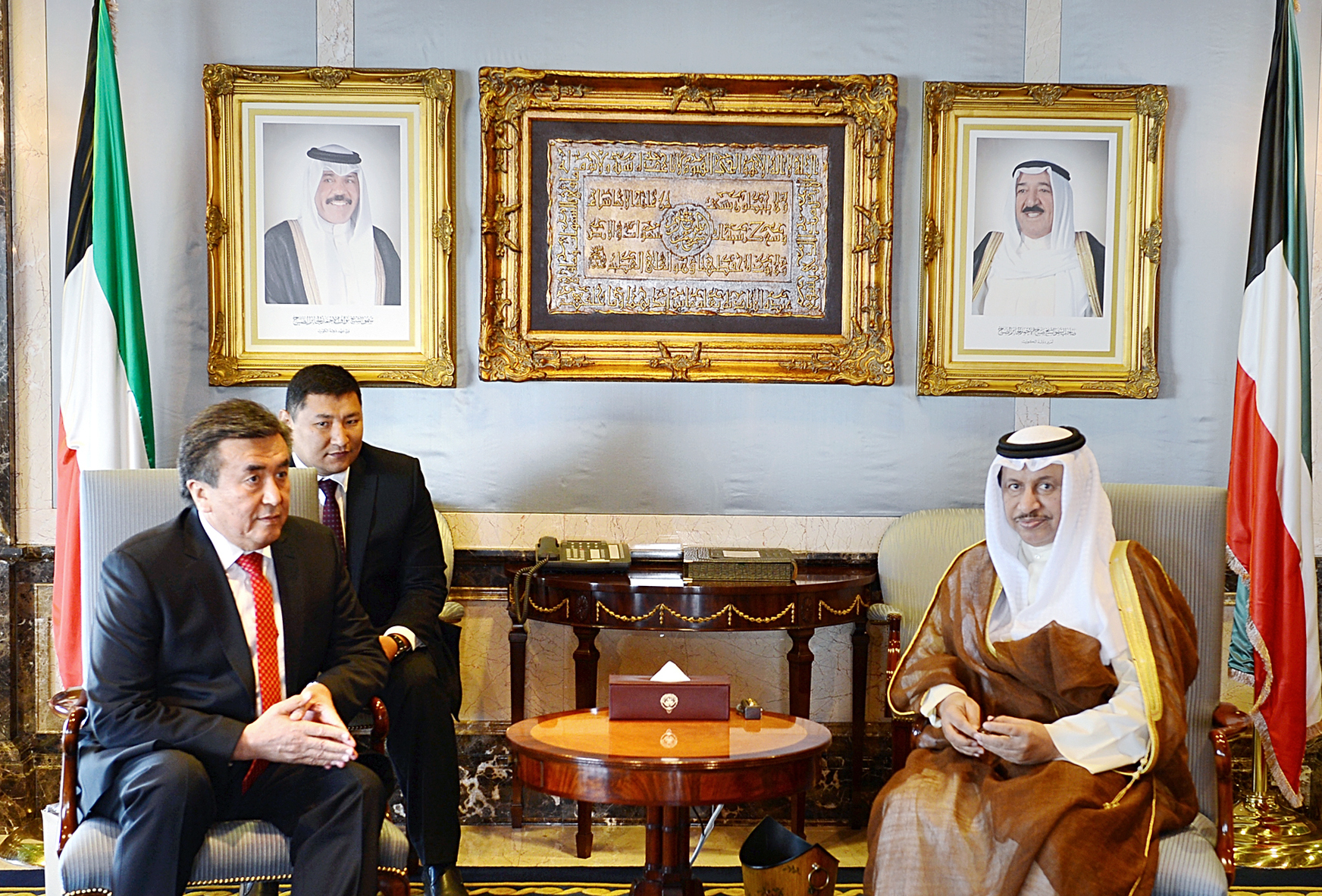 His Highness the Prime Minister Sheikh Jaber Al-Mubarak Al-Hamad Al-Sabah receives Ambassador of the Kyrgyz Republic to Kuwait