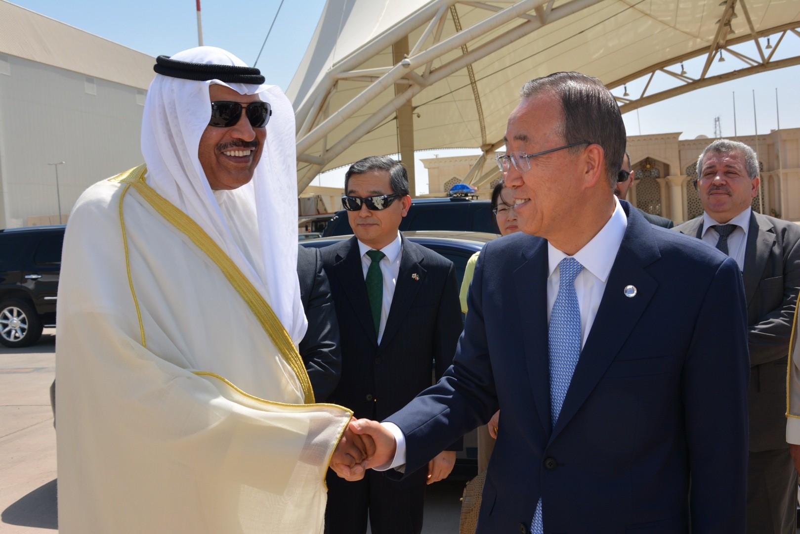 UN Secretary-General Ban Ki-moon as he was leaving Kuwait