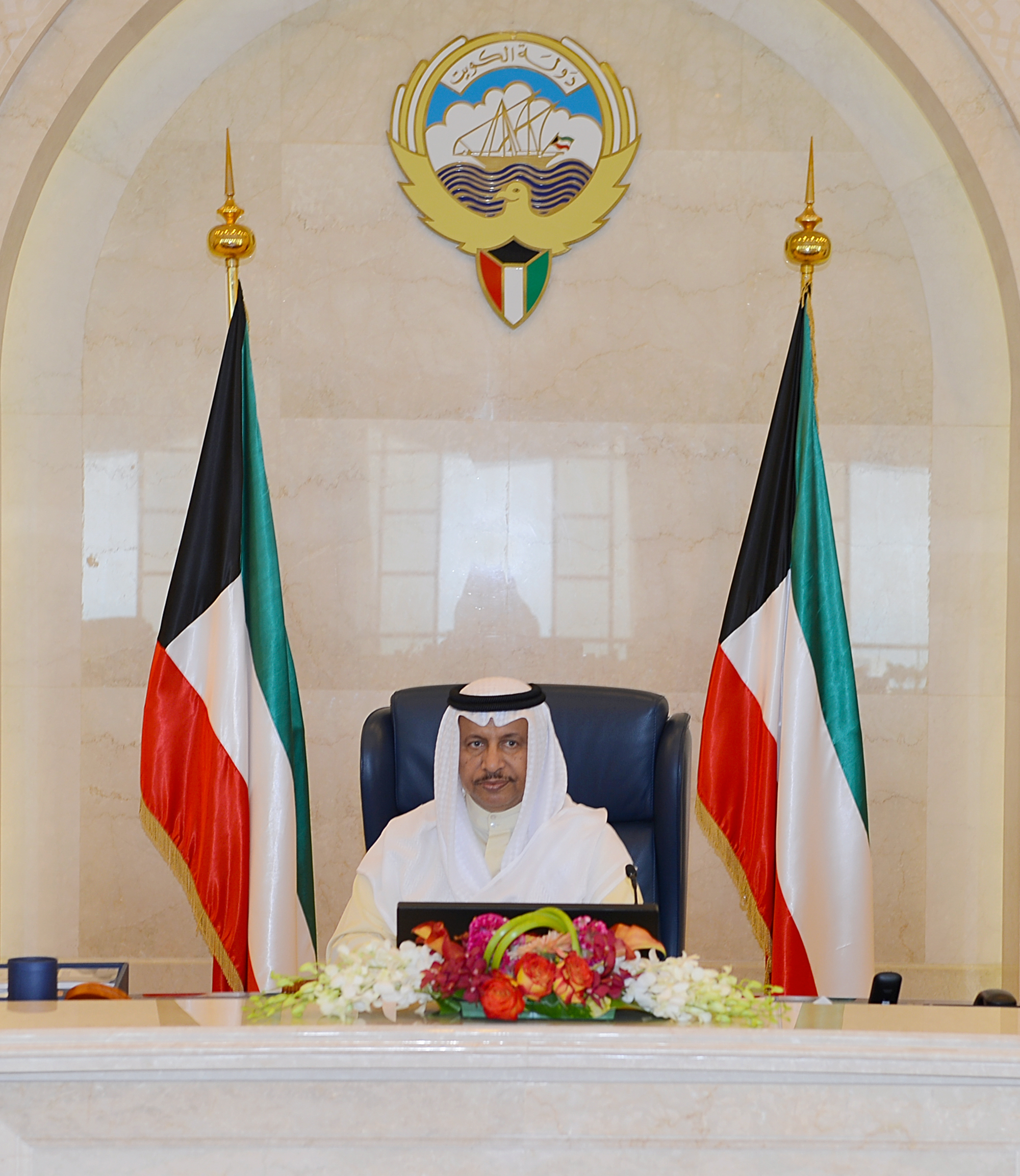 His Highness the Prime Minister Sheikh Jaber Mubarak Al-Hamad Al-Sabah during The weekly cabinet meeting