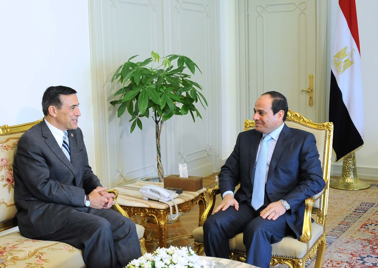 Egyptian President Abdel Fattah Al-Sisi with Congressman Darrell Issa